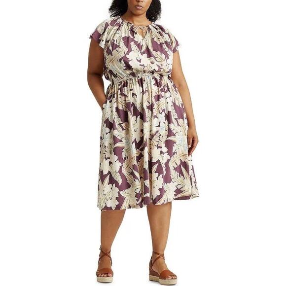Chaps 3x Plus Size Dress-‎ XXXL- stretchy, lightweight, elastic waist pockets - Picture 1 of 6